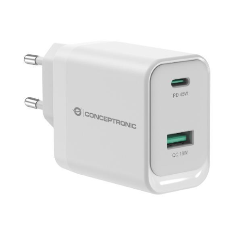 CONCEPTRONIC 2-PORT 45W GAN USB PD CHARGER